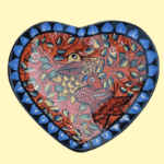 Heart Shape Pattachitra Tray #2 - DPMP - 122389