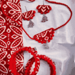 Red Choker Handmade Set - WHAC - 032415