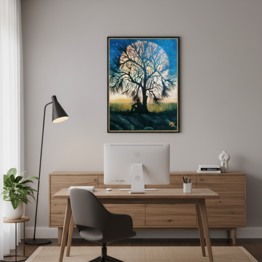 Moonlit Solitude – Handcrafted Painting - M1527